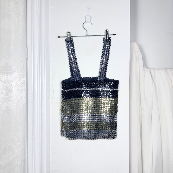 Sequin top gold, silver & black [ M / L ] - Picture 1 of 3